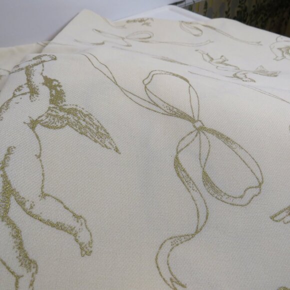 Fabric CHERBS Light Cream with Warm Gold (Baby Angels) Heavy Weight 2.5 lbs - Picture 4 of 11